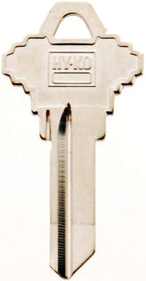 Hy-Ko 11010SC1 Key Blank, Brass, Nickel, For: Schlage Cabinet, House Locks and Padlocks